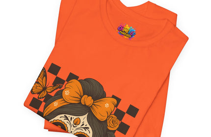 Orange Sugar Skull Girl Shirt