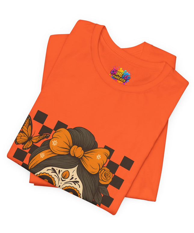 Orange Sugar Skull Girl Shirt