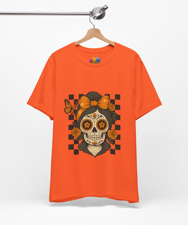 Orange Sugar Skull Girl Shirt