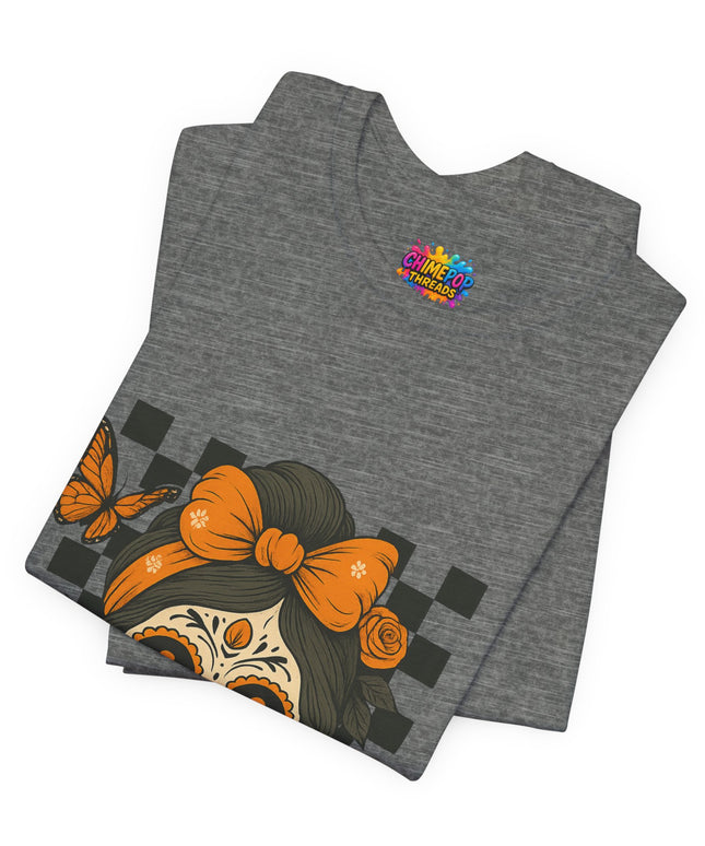 Orange Sugar Skull Girl Shirt