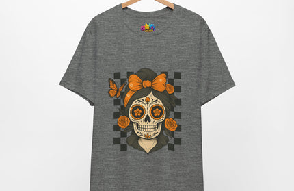 Orange Sugar Skull Girl Shirt