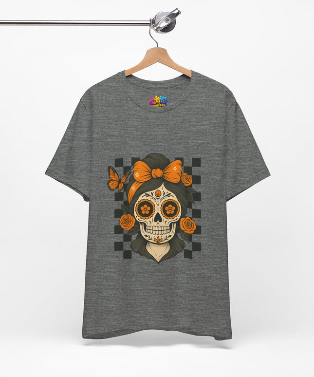 Orange Sugar Skull Girl Shirt
