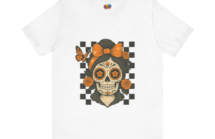 Orange Sugar Skull Girl Shirt