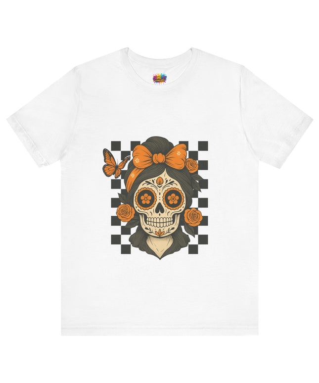 Orange Sugar Skull Girl Shirt