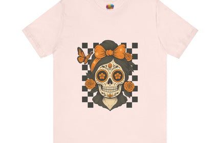 Orange Sugar Skull Girl Shirt