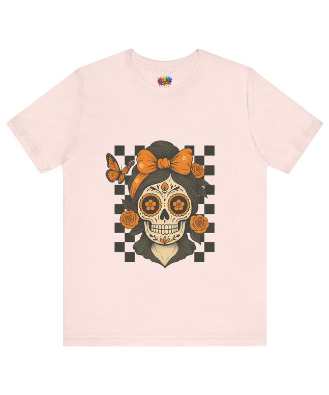 Orange Sugar Skull Girl Shirt