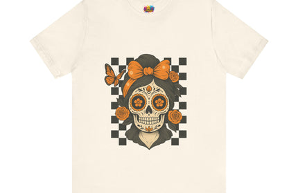 Orange Sugar Skull Girl Shirt