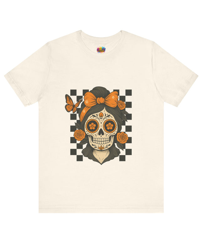 Orange Sugar Skull Girl Shirt