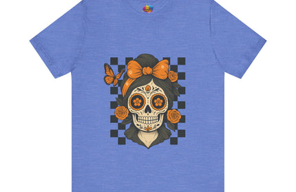 Orange Sugar Skull Girl Shirt