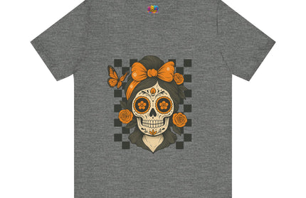 Orange Sugar Skull Girl Shirt