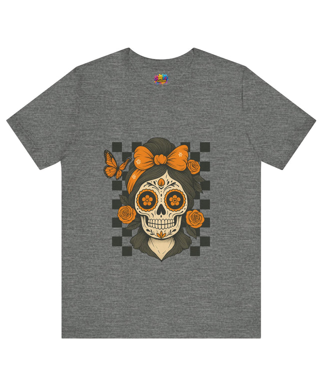 Orange Sugar Skull Girl Shirt
