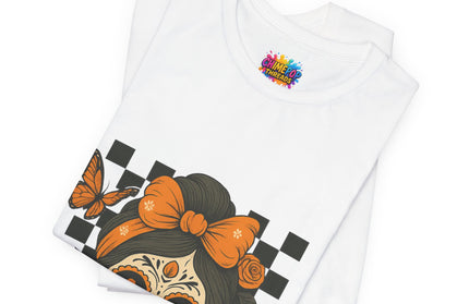 Orange Sugar Skull Girl Shirt