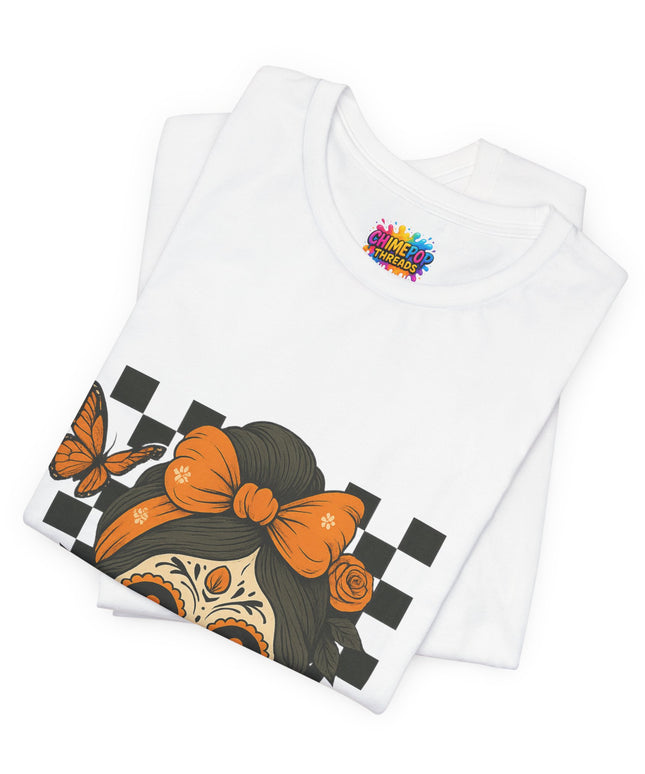 Orange Sugar Skull Girl Shirt
