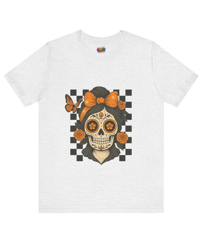 Orange Sugar Skull Girl Shirt