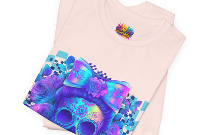 Psychedelic Skull Art with Butterflies and Roses Tee