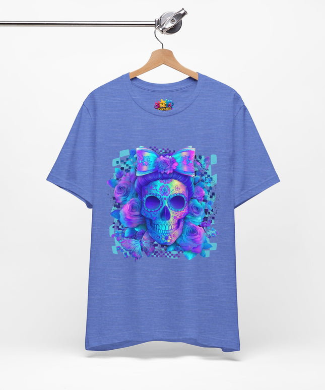 Psychedelic Skull Art with Butterflies and Roses Tee