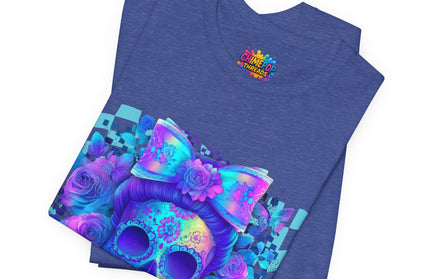 Psychedelic Skull Art with Butterflies and Roses Tee