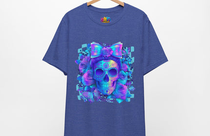 Psychedelic Skull Art with Butterflies and Roses Tee
