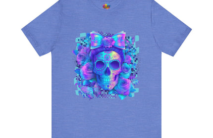 Psychedelic Skull Art with Butterflies and Roses Tee