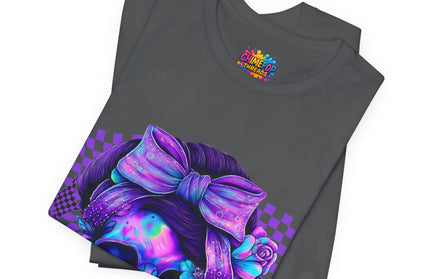 Purple Glow Skull with Big Bow Tee