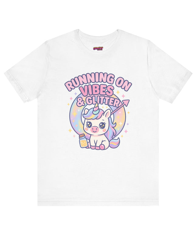 Running on Vibes and Glitter T-Shirt