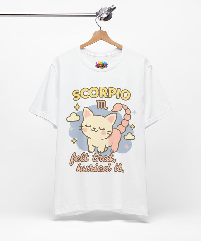 SCORPIO ZODIAC – FELT THAT, BURIED IT KITTY SCORPION TEE
