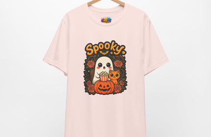Spooky Ghost Pumpkin Cat Tee