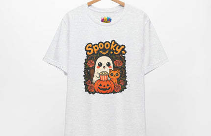 Spooky Ghost Pumpkin Cat Tee