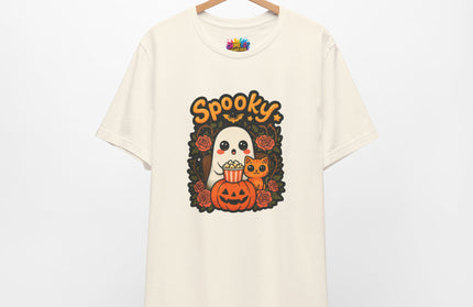 Spooky Ghost Pumpkin Cat Tee