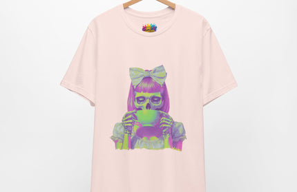 Spooky Tea Time Pastel Goth Skeleton Tee