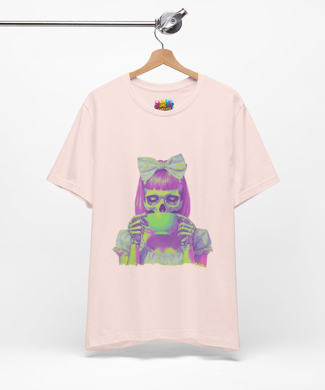 Spooky Tea Time Pastel Goth Skeleton Tee