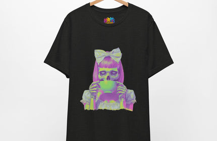 Spooky Tea Time Pastel Goth Skeleton Tee