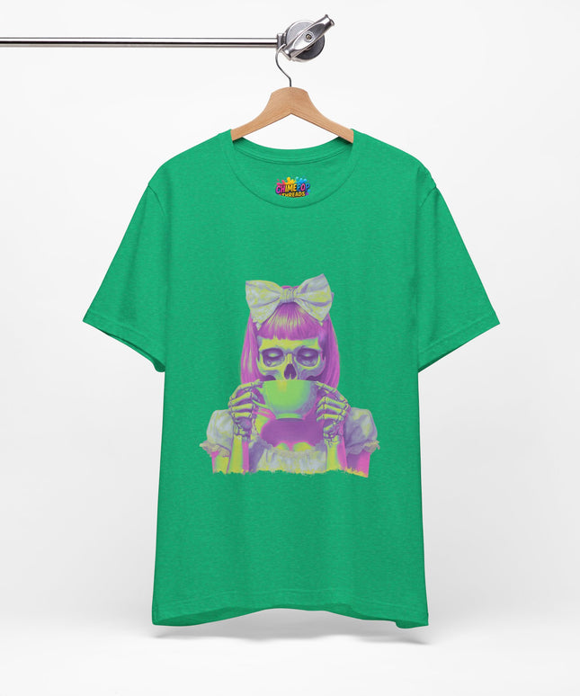 Spooky Tea Time Pastel Goth Skeleton Tee