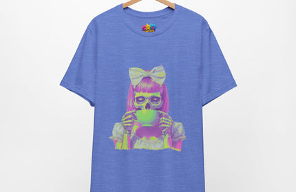 Spooky Tea Time Pastel Goth Skeleton Tee