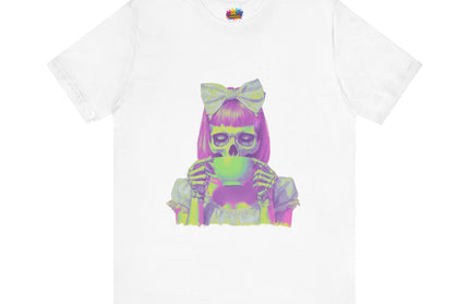Spooky Tea Time Pastel Goth Skeleton Tee