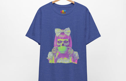 Spooky Tea Time Pastel Goth Skeleton Tee