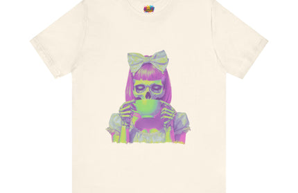 Spooky Tea Time Pastel Goth Skeleton Tee