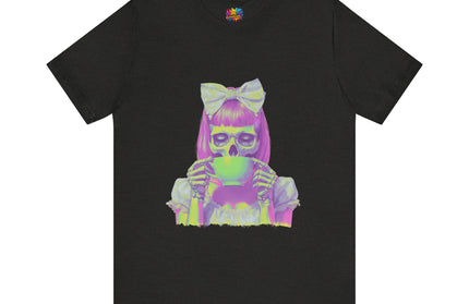 Spooky Tea Time Pastel Goth Skeleton Tee