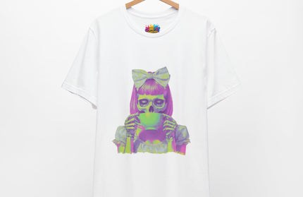 Spooky Tea Time Pastel Goth Skeleton Tee