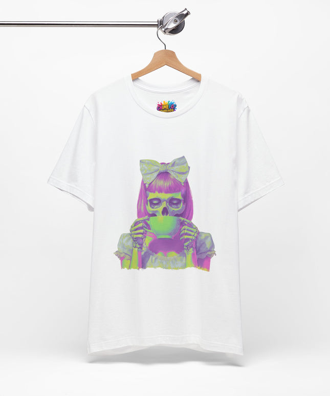 Spooky Tea Time Pastel Goth Skeleton Tee