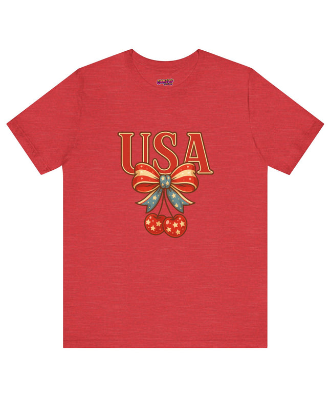USA CHERRY BOW GRAPHIC TEE