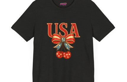 USA CHERRY BOW GRAPHIC TEE