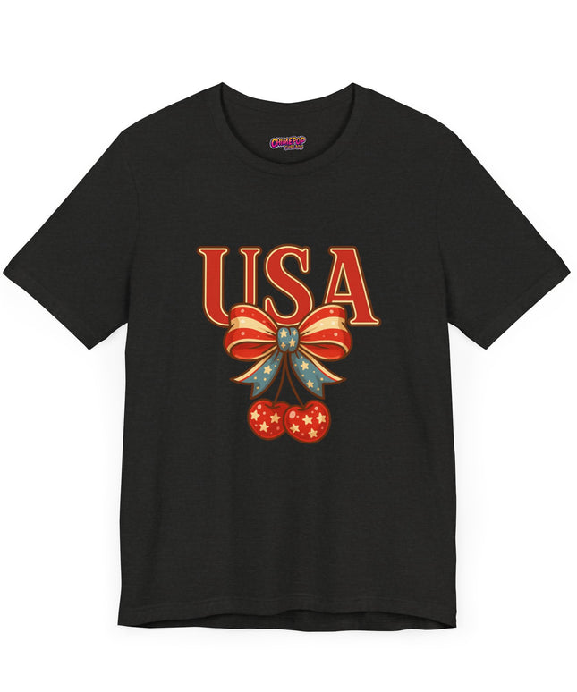 USA CHERRY BOW GRAPHIC TEE