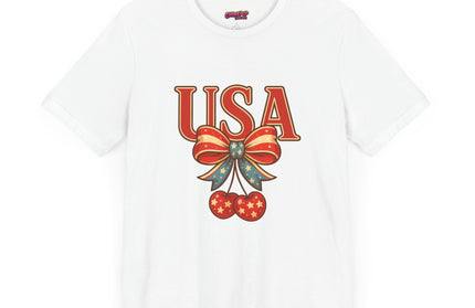USA CHERRY BOW GRAPHIC TEE