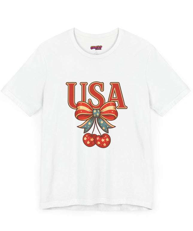 USA CHERRY BOW GRAPHIC TEE