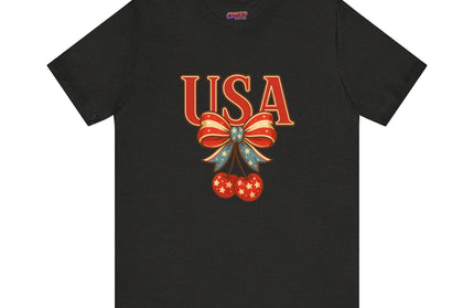 USA CHERRY BOW GRAPHIC TEE