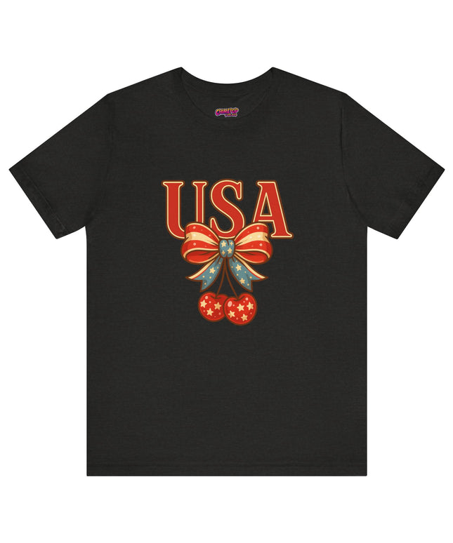 USA CHERRY BOW GRAPHIC TEE