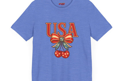 USA CHERRY BOW GRAPHIC TEE