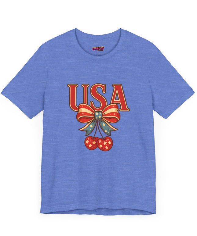 USA CHERRY BOW GRAPHIC TEE