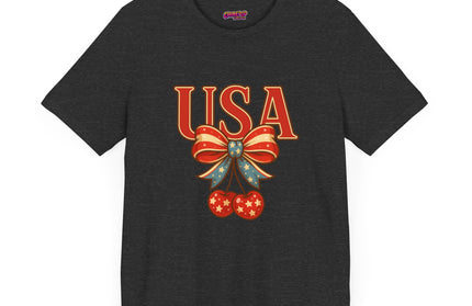 USA CHERRY BOW GRAPHIC TEE